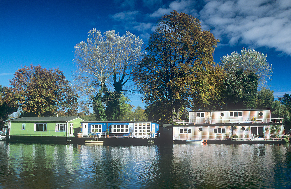 Summer Houseboats on the Thames, Molesey