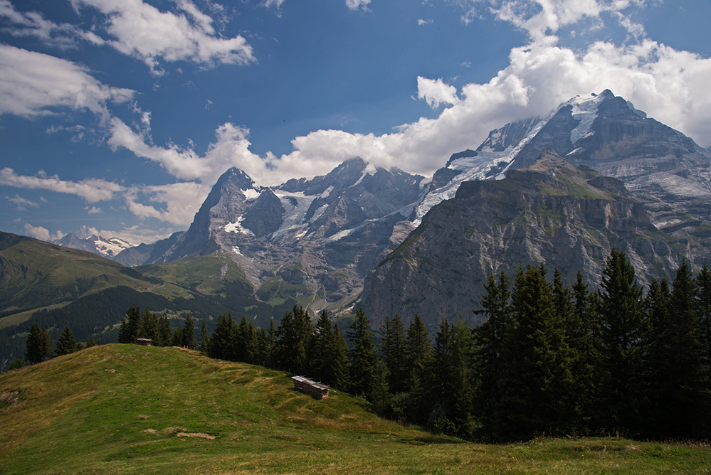 Eiger, Monch and Jungfrau from Allmendhubel 