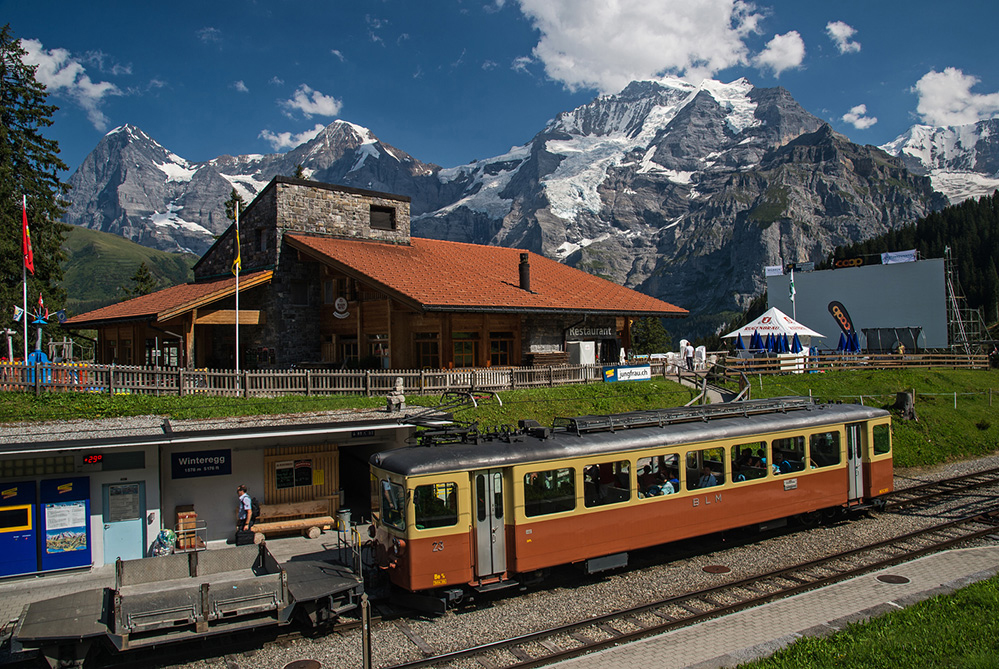 Eiger, Monch and Jungfrau from Winteregg Station 